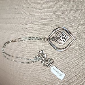 New Brighton Casablanca Jewel Soft Teardrop Crystal Silver Pendant Necklace